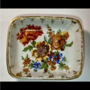Vintage Floral Trinket Dish Pin Tray Pate De Limoges Couleuvre France